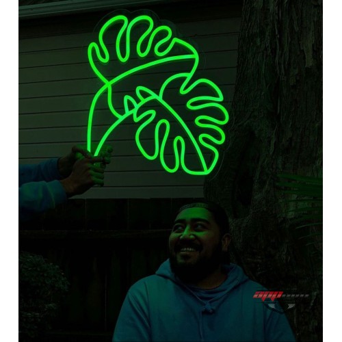 Yaprak Desenli Dekoratif Neon Led Tablo, Neon Duvar Tabela